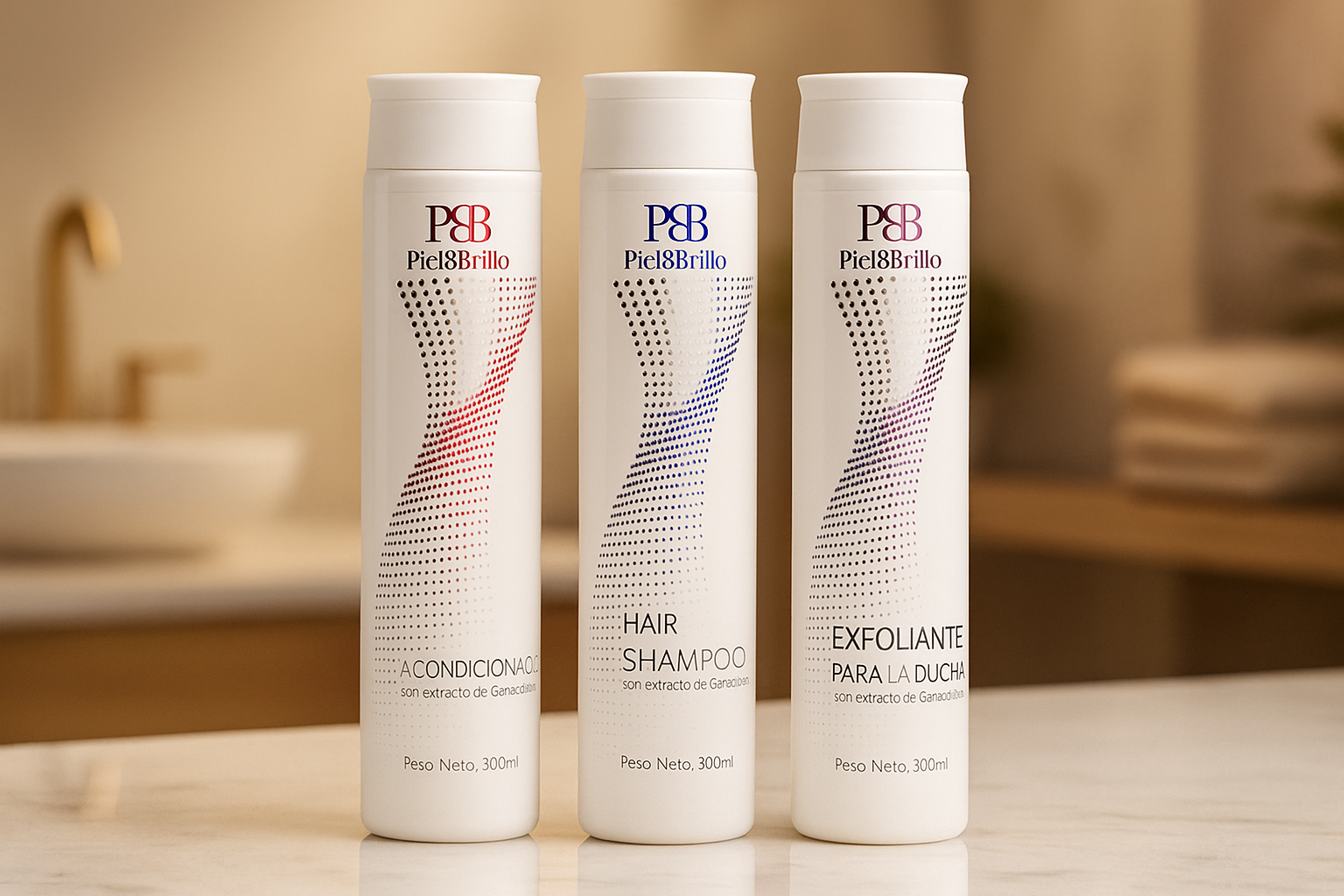 Combo shampoo, acondicionador & exfoliante